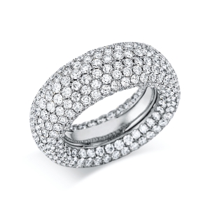 Pavé Ring  18kt Weißgold mit 8,10ct Diamanten