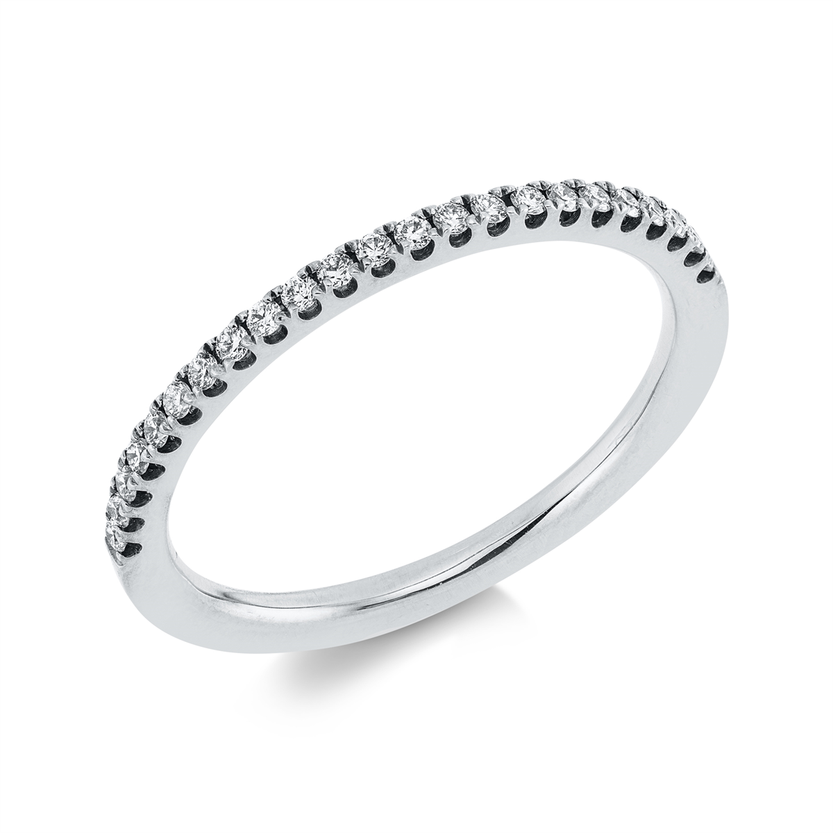 Memoire halb Ring  18kt Weißgold mit 0,16ct Diamanten