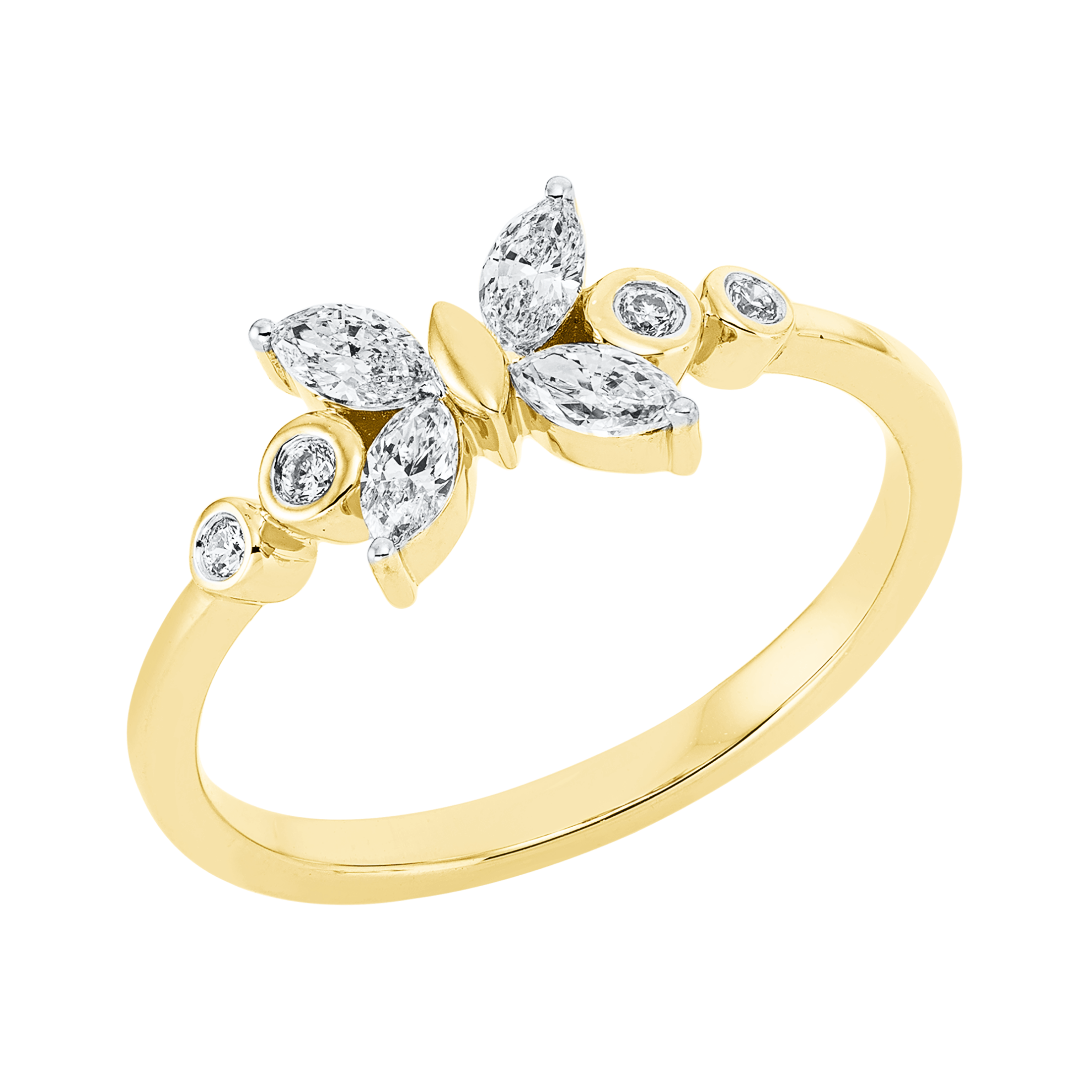 Ring 18 kt GG+WG Schmetterling