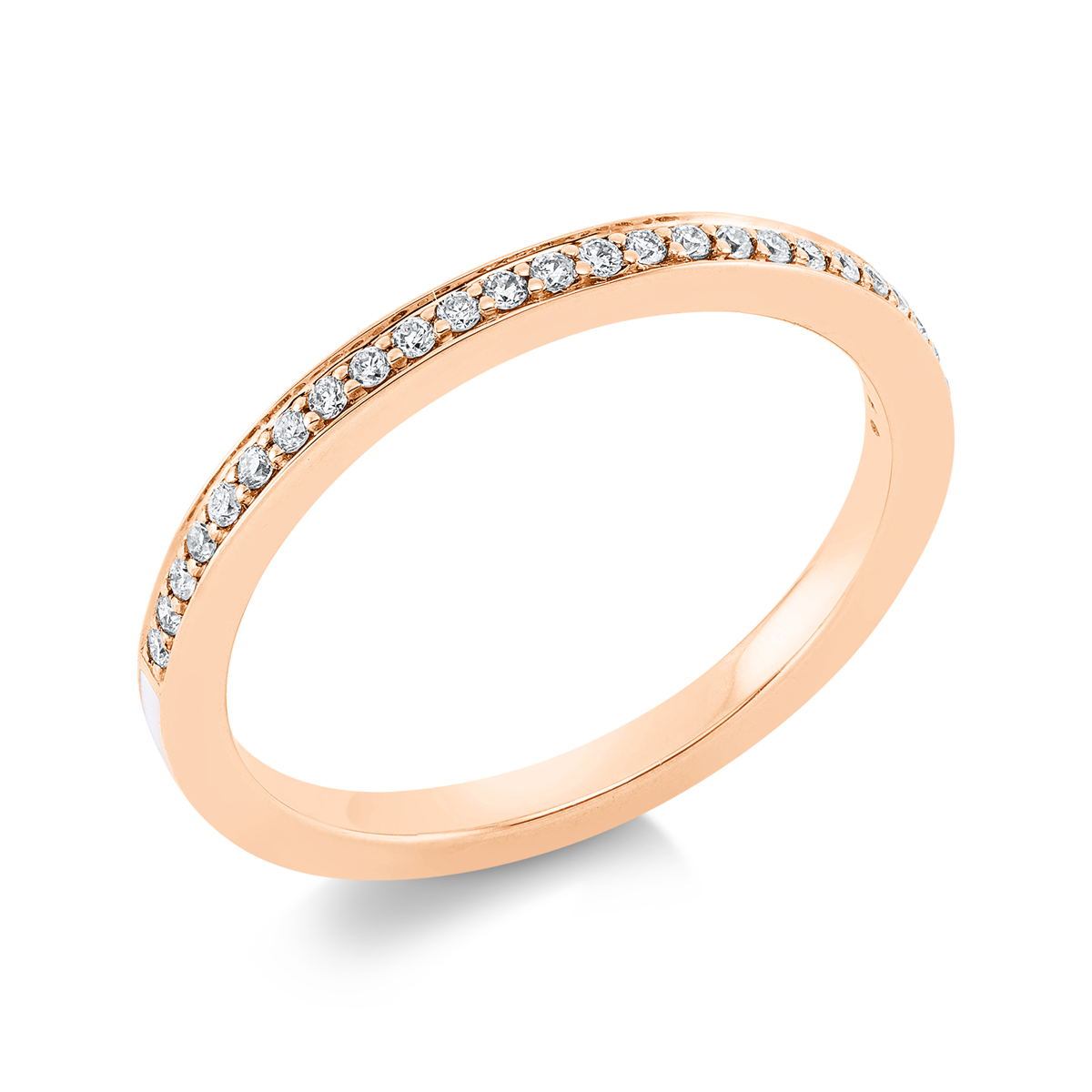 Memoire halb Ring  18kt Rotgold mit Farbstein