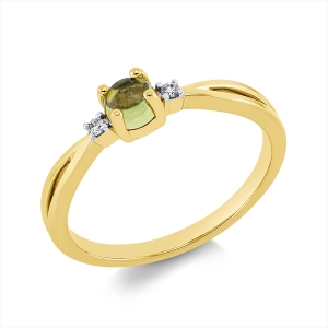 Ring 4er-Krappe 18 kt GG, Fassung rhodiniert