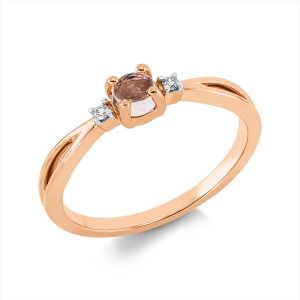 Ring 4er-Krappe 18 kt RG, Fassung rhodiniert