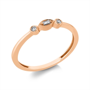 Ring 18 kt GG, Fassung rhodiniert