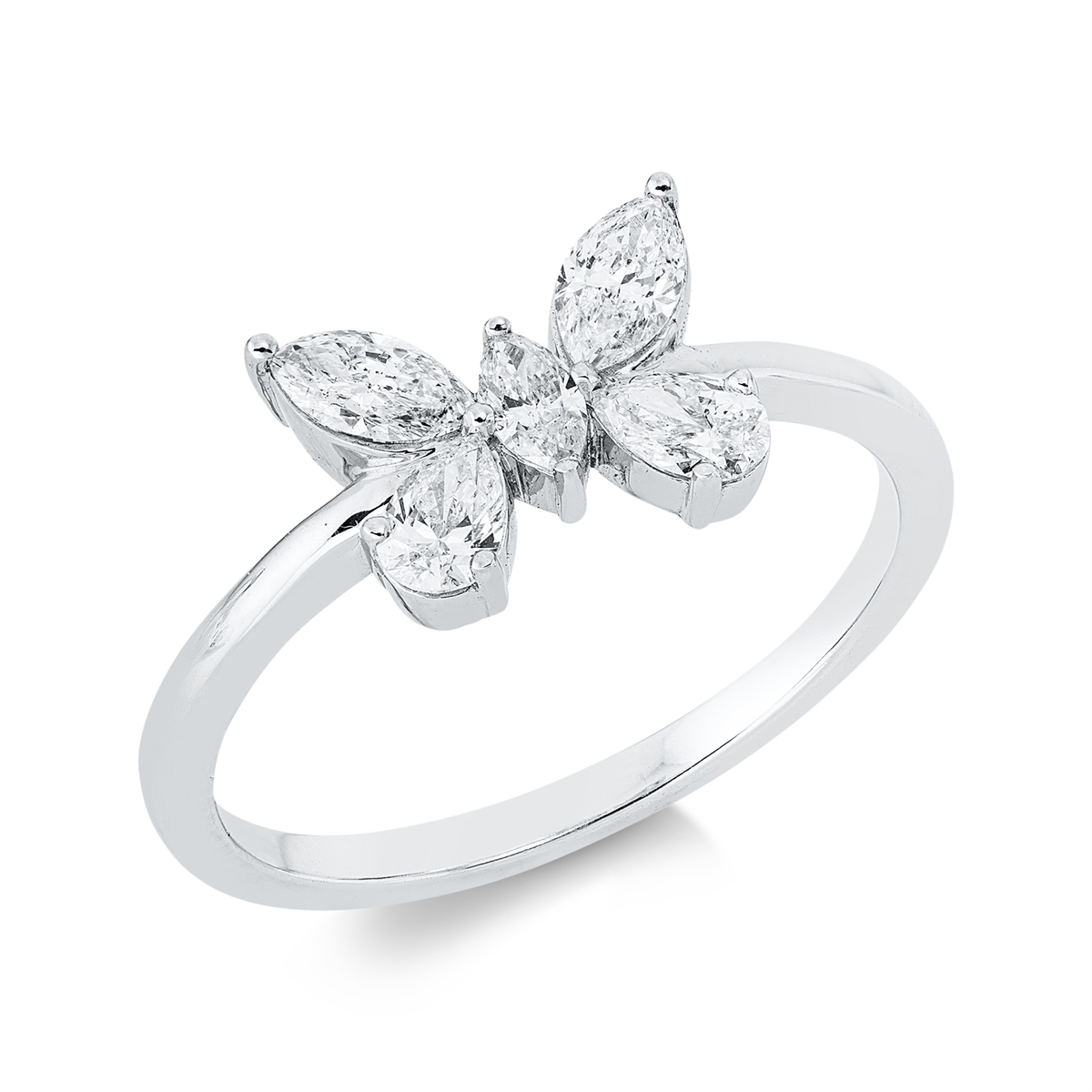 Ring 18 kt WG Schmetterling