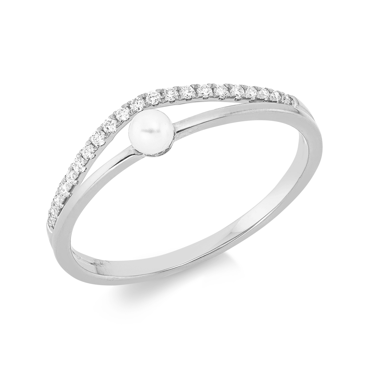 Ring  18kt Weißgold mit 0,10ct Diamanten