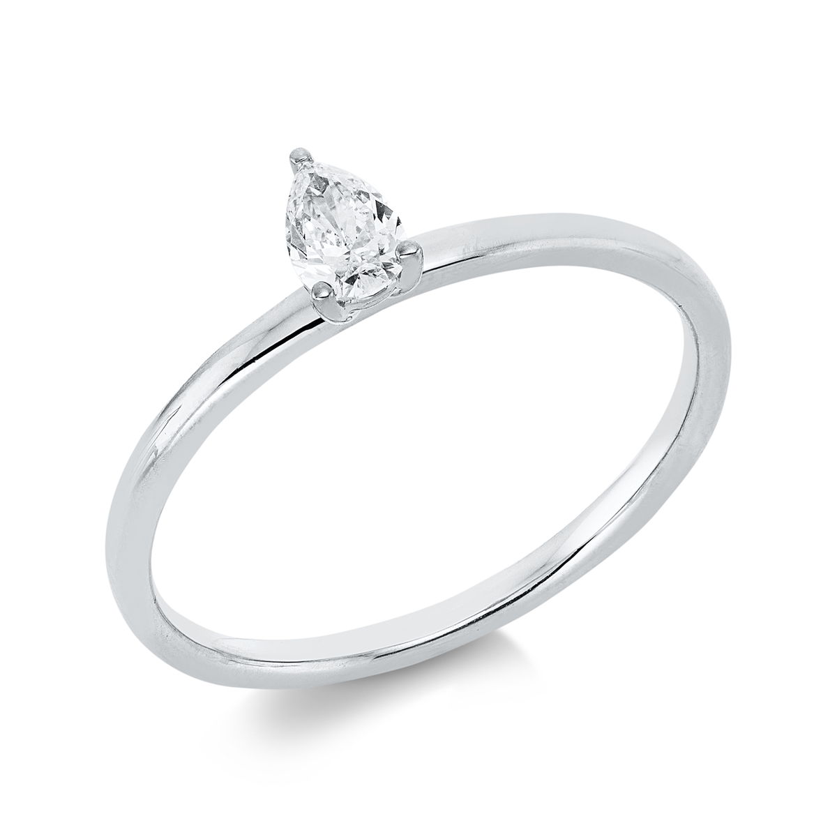 Solitaire Ring 3er-Krappe 18kt Weißgold mit 0,20ct Diamanten