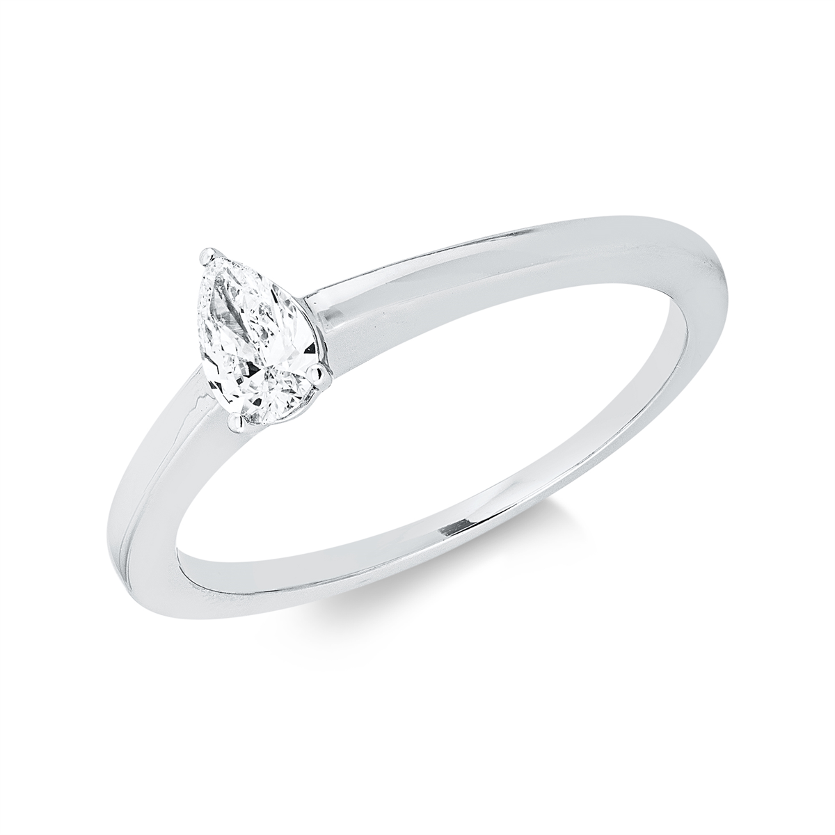 Solitaire Ring 3er-Krappe 18kt Weißgold mit 0,25ct Diamanten