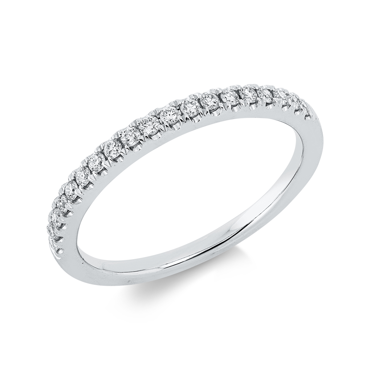 Memoire halb Ring  18kt Weißgold mit 0,20ct Diamanten