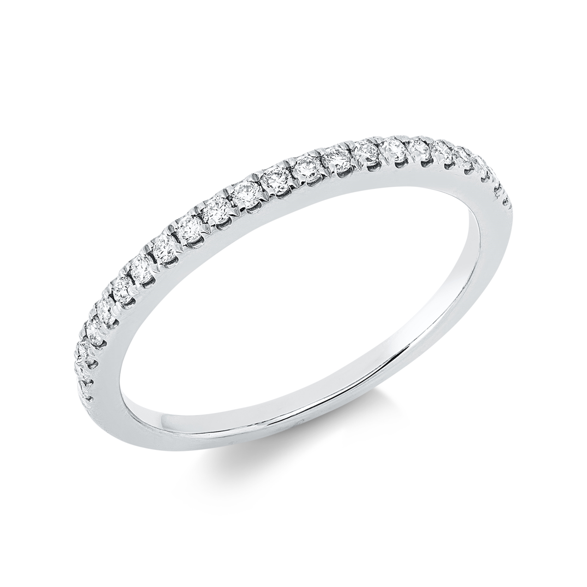 Memoire halb Ring  18kt Weißgold mit 0,18ct Diamanten