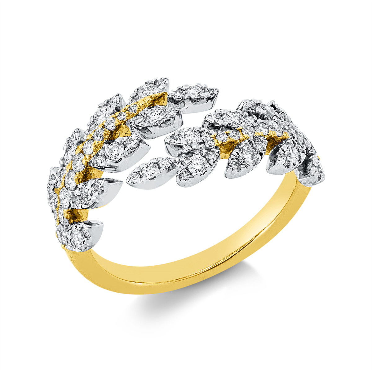 Ring 18 kt GG+WG Feder