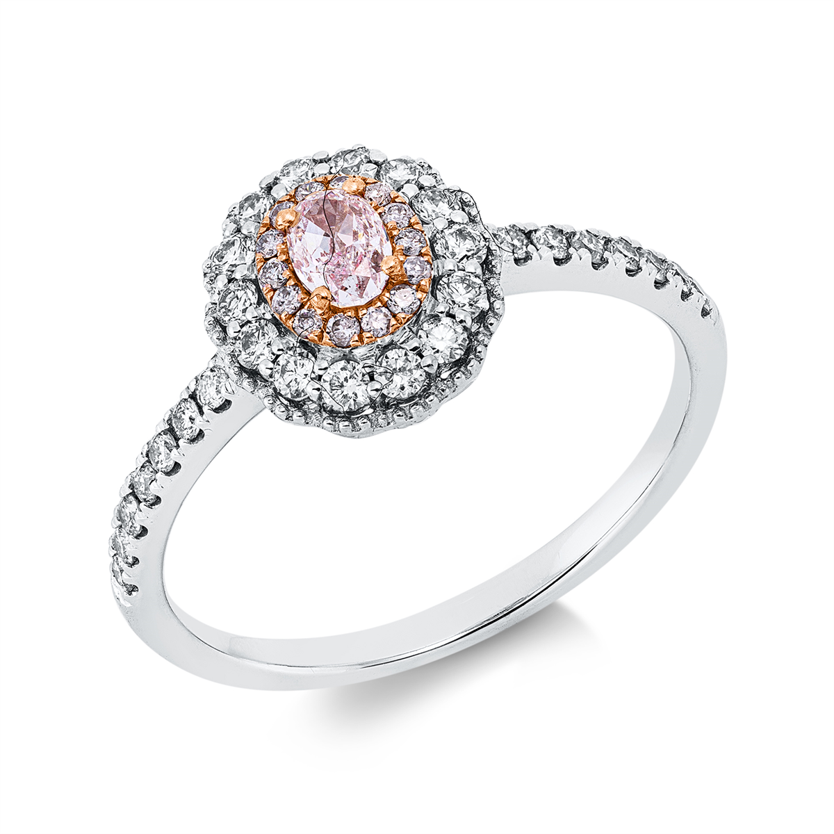Ring 4er-Krappe 18 kt WG+RG