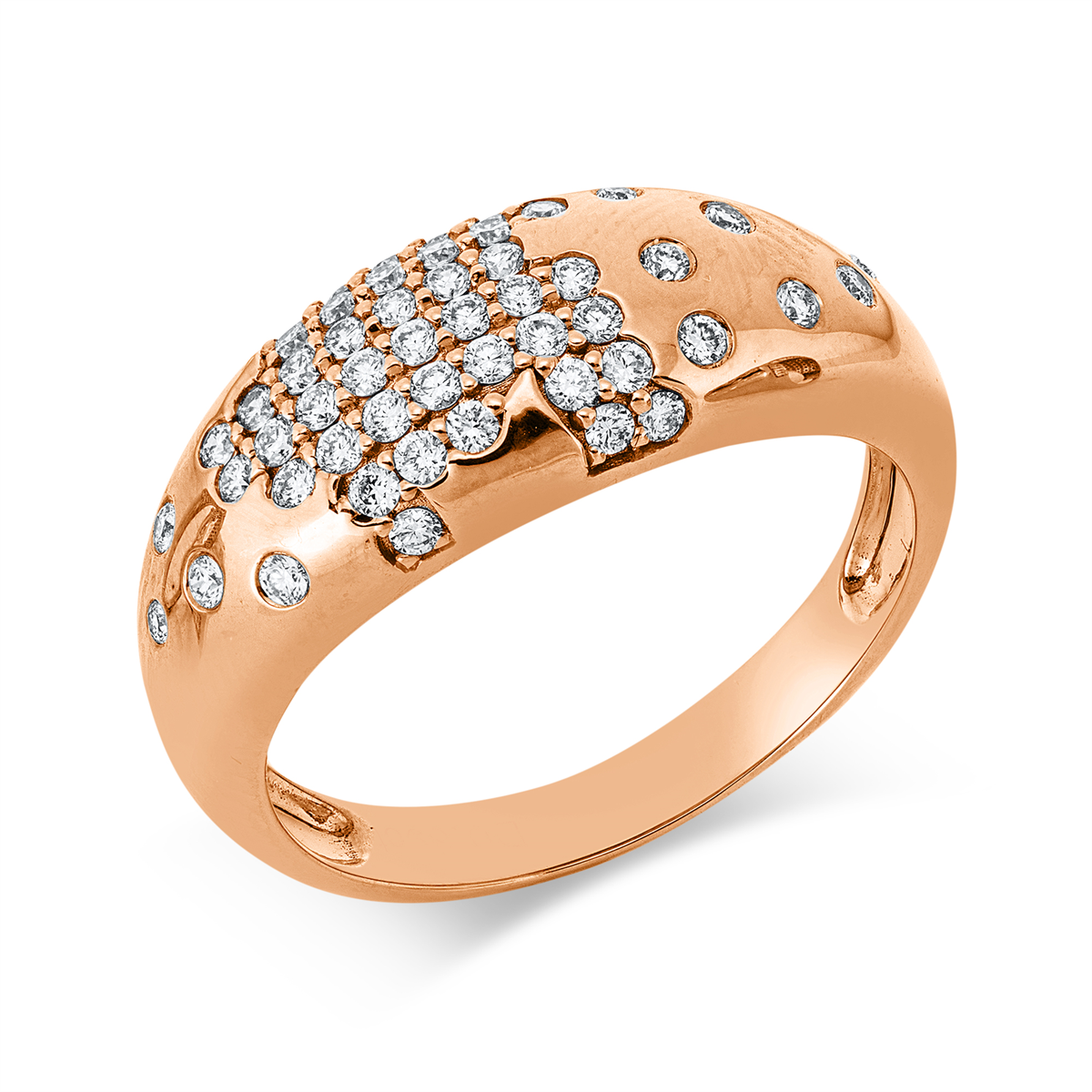 Pavé Ring  18kt Rotgold mit 0,39ct Diamanten