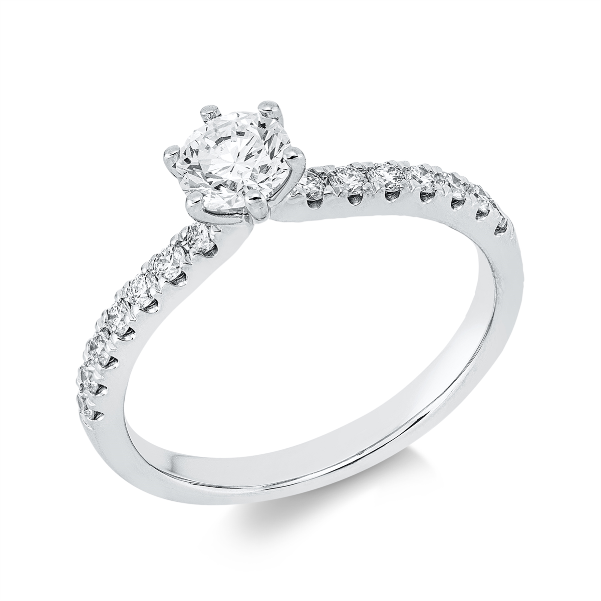 Ring 6er-Krappe 18 kt WG, GIA1528414778