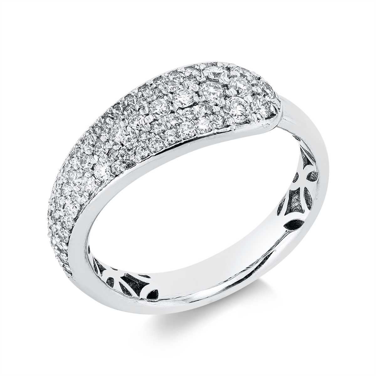 Pavé Ring  18kt Weißgold mit 0,60ct Diamanten