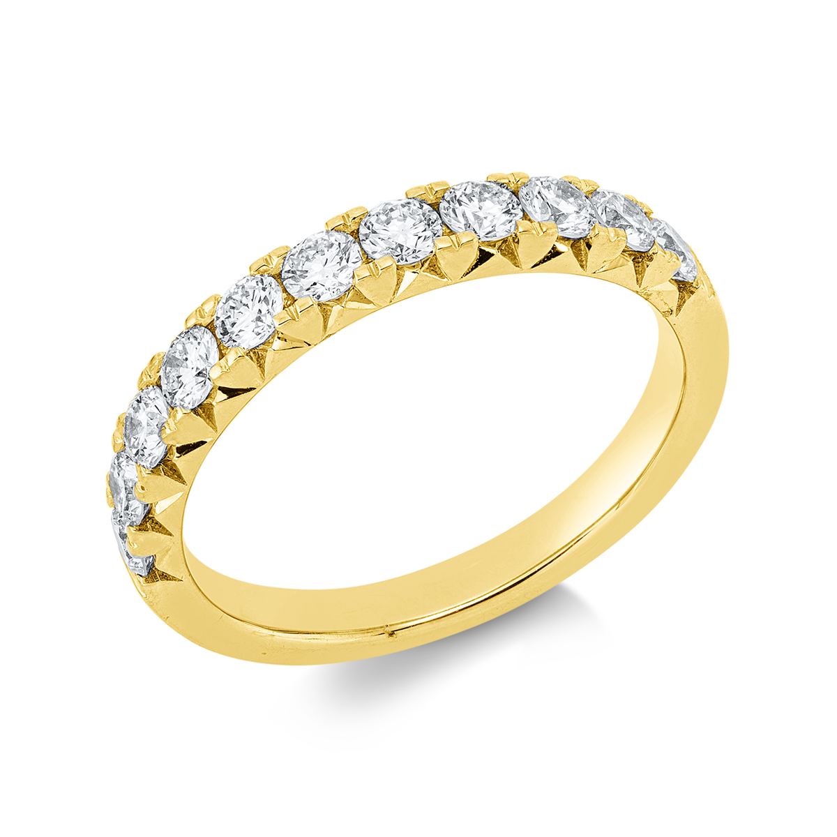Memoire halb Ring  18kt Gelbgold mit 0,76ct Diamanten