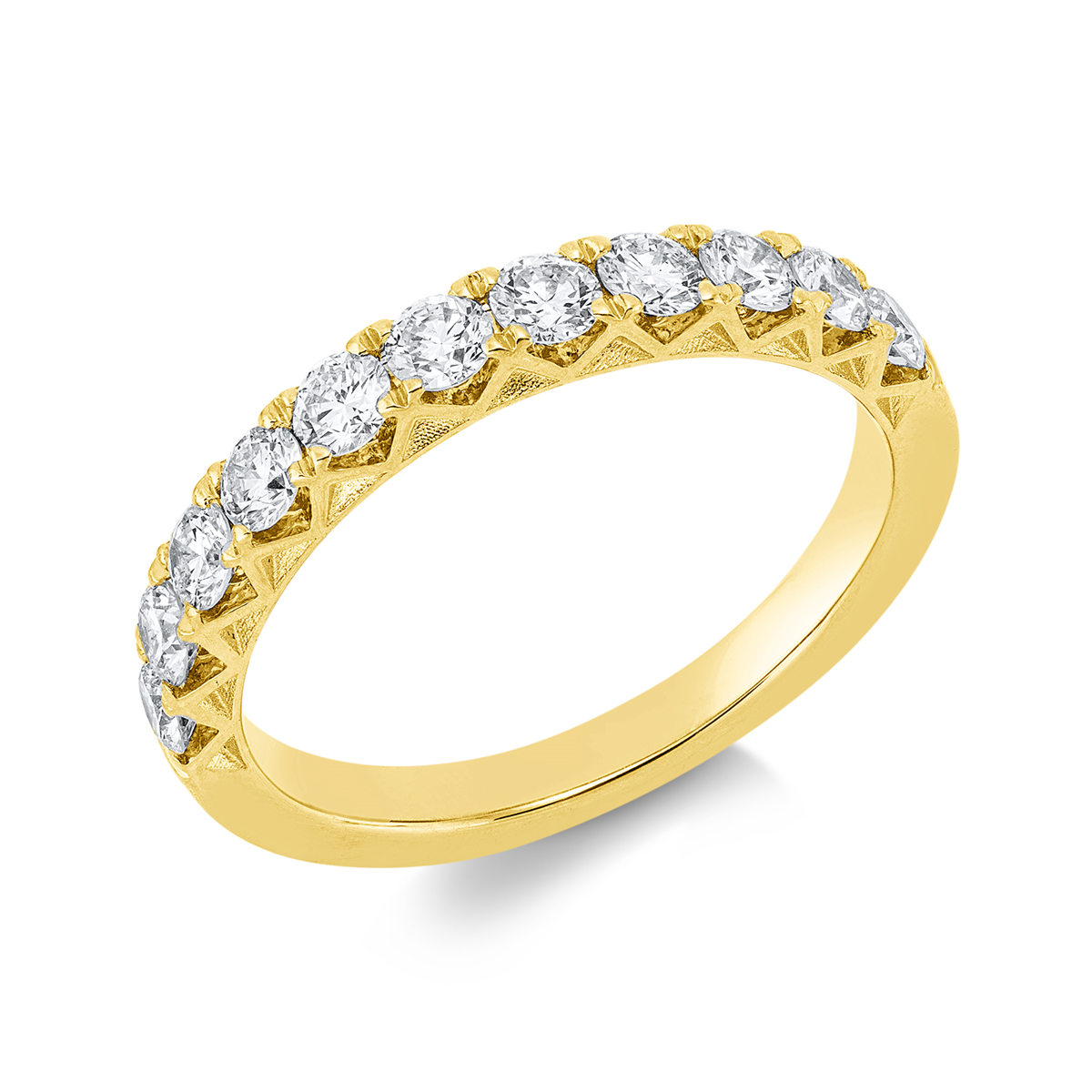 Memoire halb Ring  18kt Gelbgold mit 0,77ct Diamanten