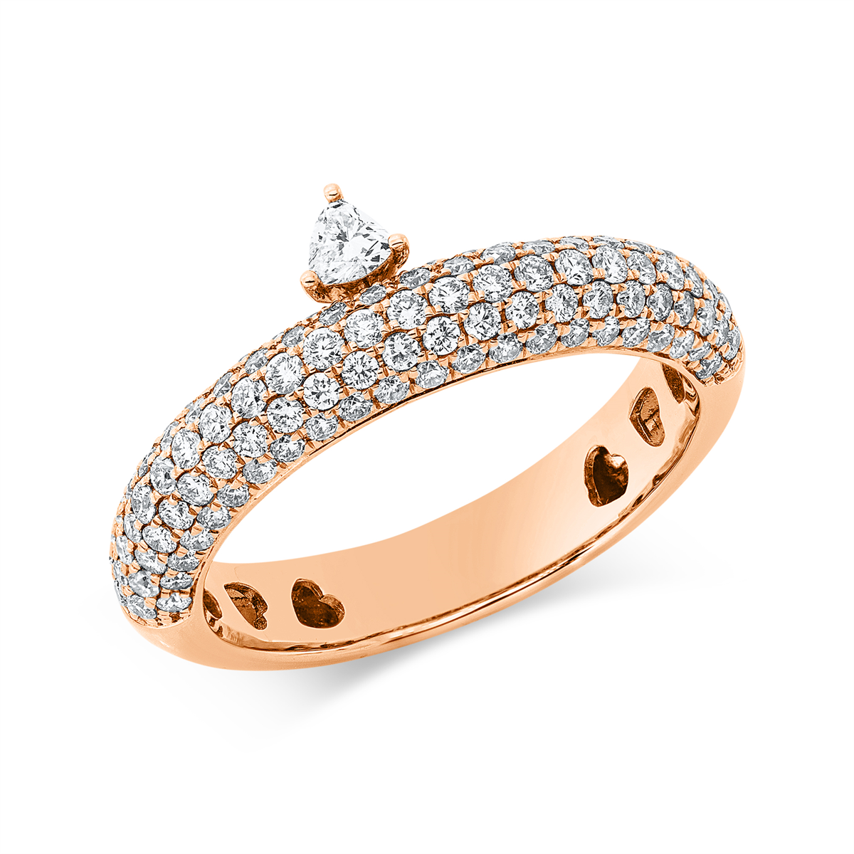 Pavé Ring  18kt Rotgold mit 0,88ct Diamanten
