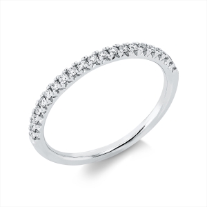 Memoire halb Ring  18kt Weißgold mit 0,18ct Diamanten