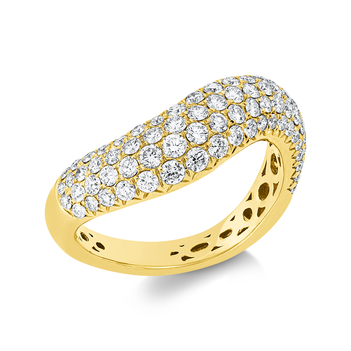 Pavé Ring  18kt Gelbgold mit 0,97ct Diamanten