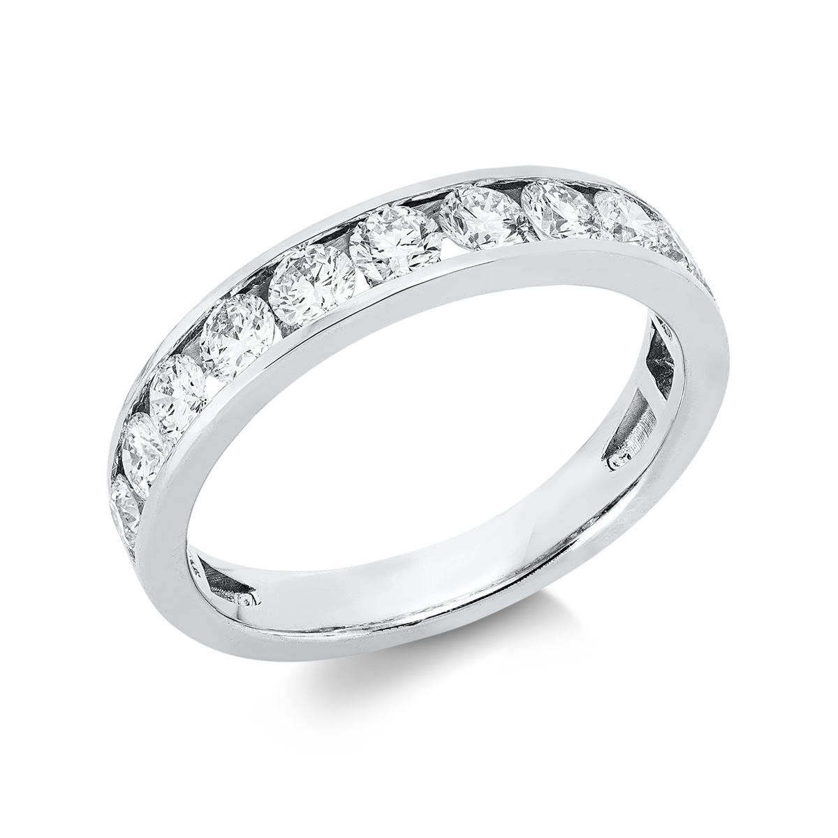 Memoire halb Ring  18kt Weißgold mit 1,02ct Diamanten
