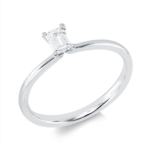 Solitaire Ring 4er-Krappe 18kt Weißgold mit 0,26ct Diamanten