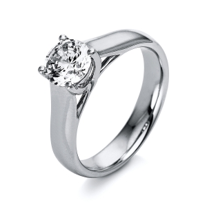 Solitaire Ring 4er-Krappe 14kt Weißgold GIA1389251540 mit 1,00ct Diamanten