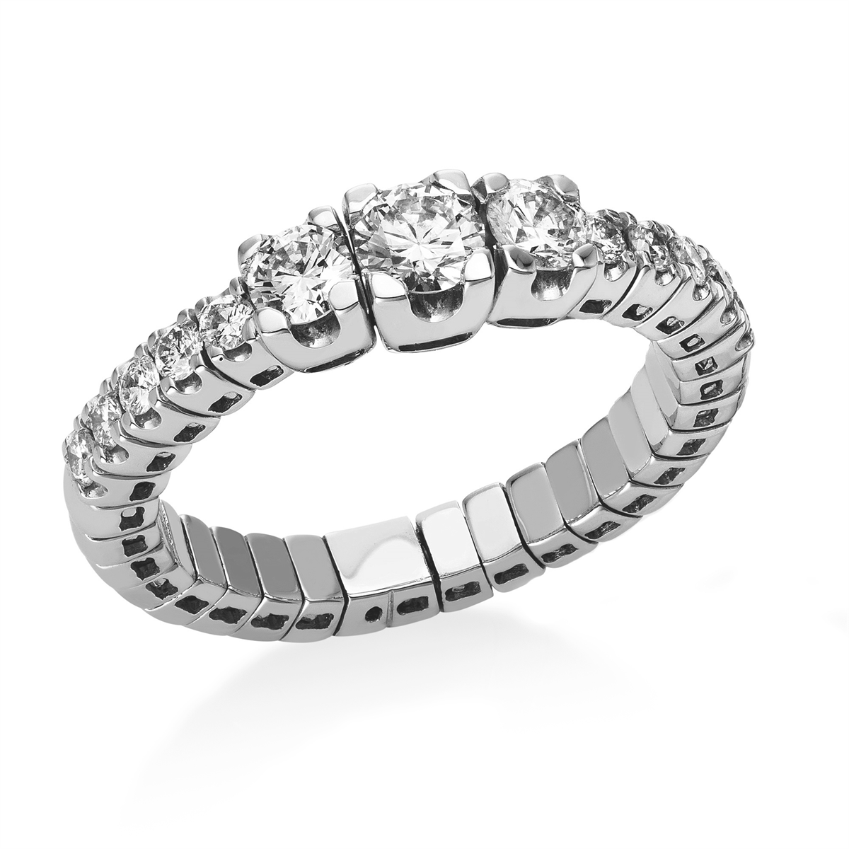 Ring 4er-Krappe 18 kt RG GIA1445461078, Flex-Band, variabe