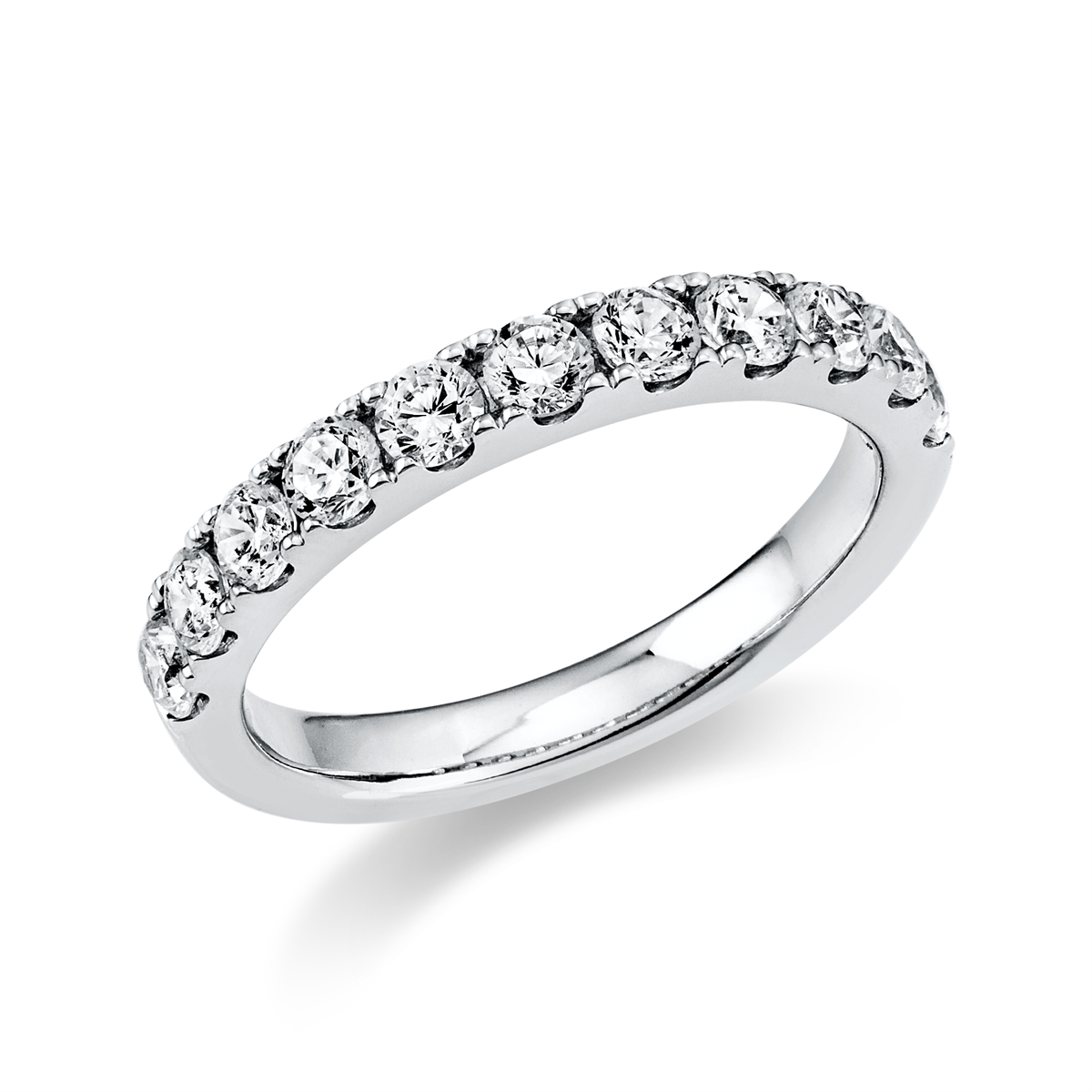 Memoire halb Ring  18kt Weißgold mit 0,89ct Diamanten