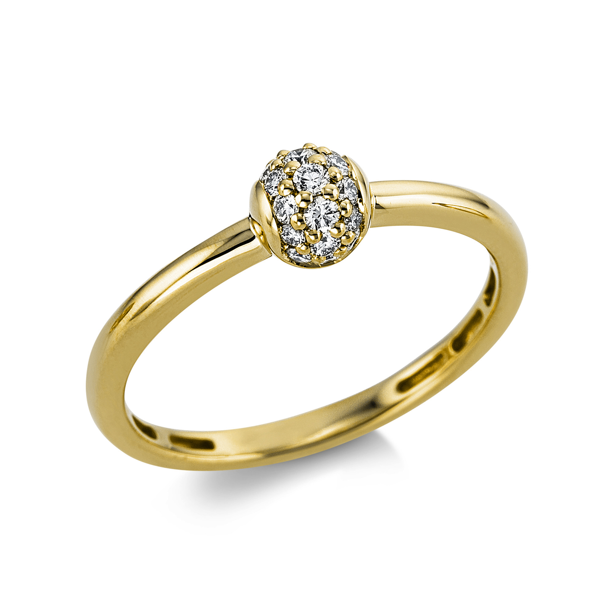 Pavé Ring  18kt Gelbgold mit 0,18ct Diamanten