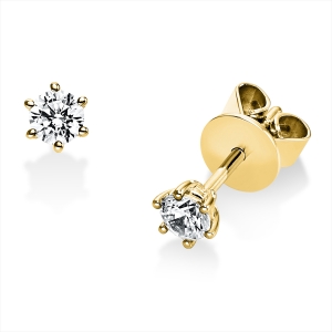 Solitaire Ohrstecker 6er-Krappe 18kt Gelbgold mit 0,30ct Diamanten