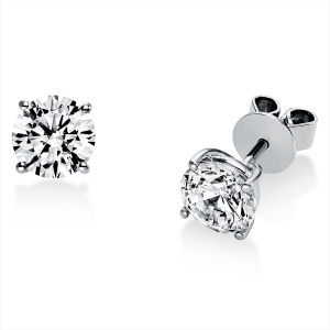 Solitaire Ohrstecker 4er-Krappe 18kt Weißgold GIA7288589498+GIA7361185952 mit 2,01ct Diamanten