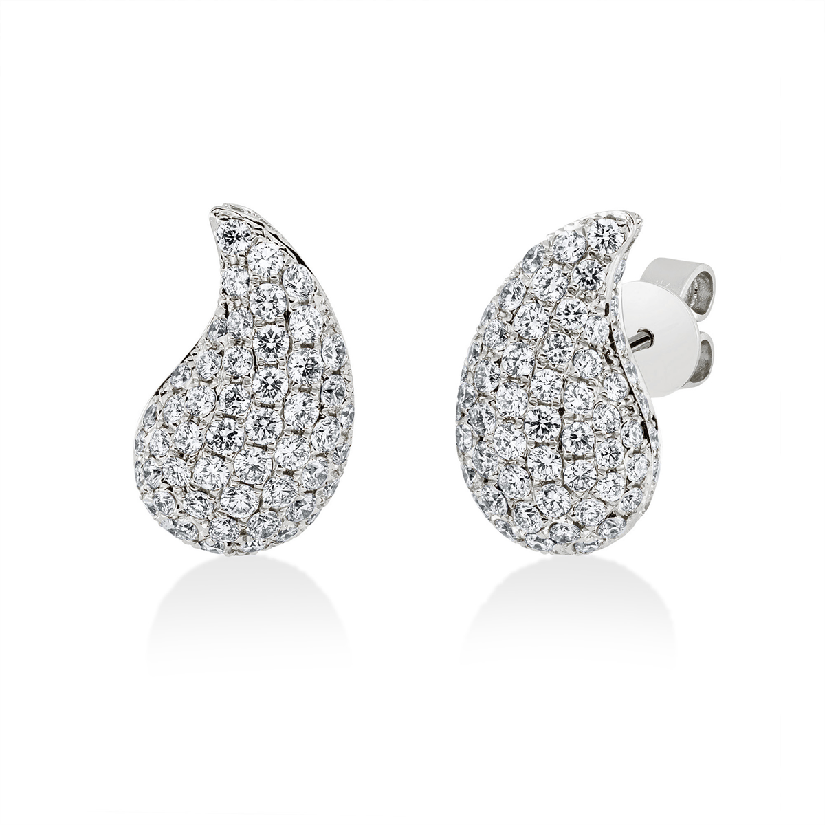 Pavé Ohrstecker  14kt Weißgold mit 1,90ct Diamanten