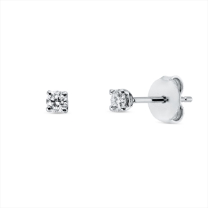 Solitaire Ohrstecker 4er-Krappe 18kt Weißgold mit 0,20ct Diamanten