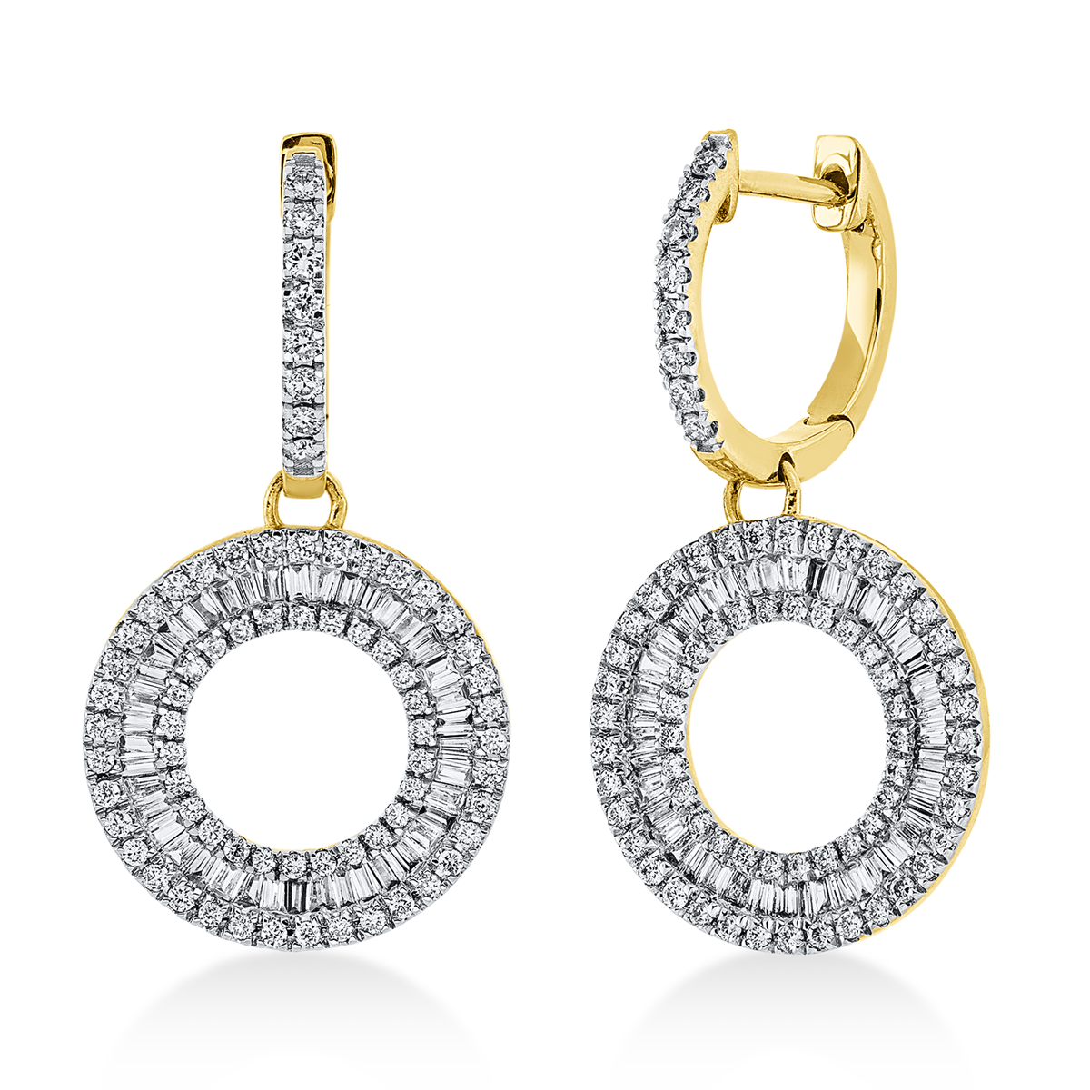 Ohrschmuck 18 kt GG, Fassung rhodiniert