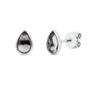 Ohrstecker Zarge 18 kt WG Tropfen