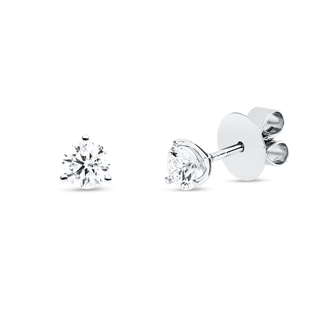 Solitaire Ohrstecker 3er-Krappe 18kt Weißgold GIA5126180156+GIA1515660719 mit 1,02ct Diamanten