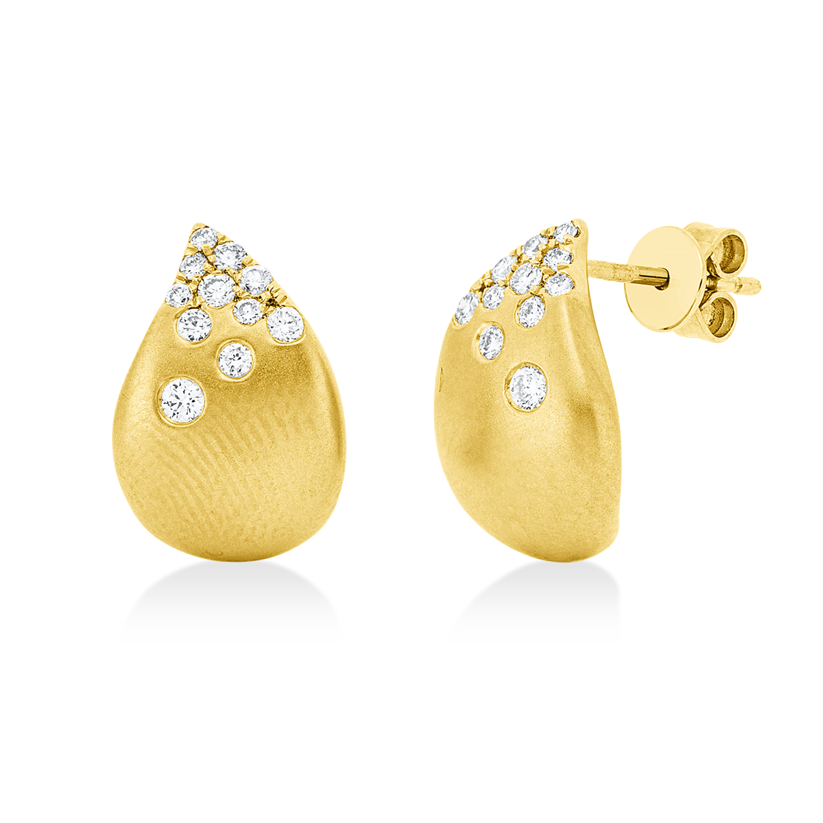 Ohrstecker Zarge 18 kt GG, mattiert
