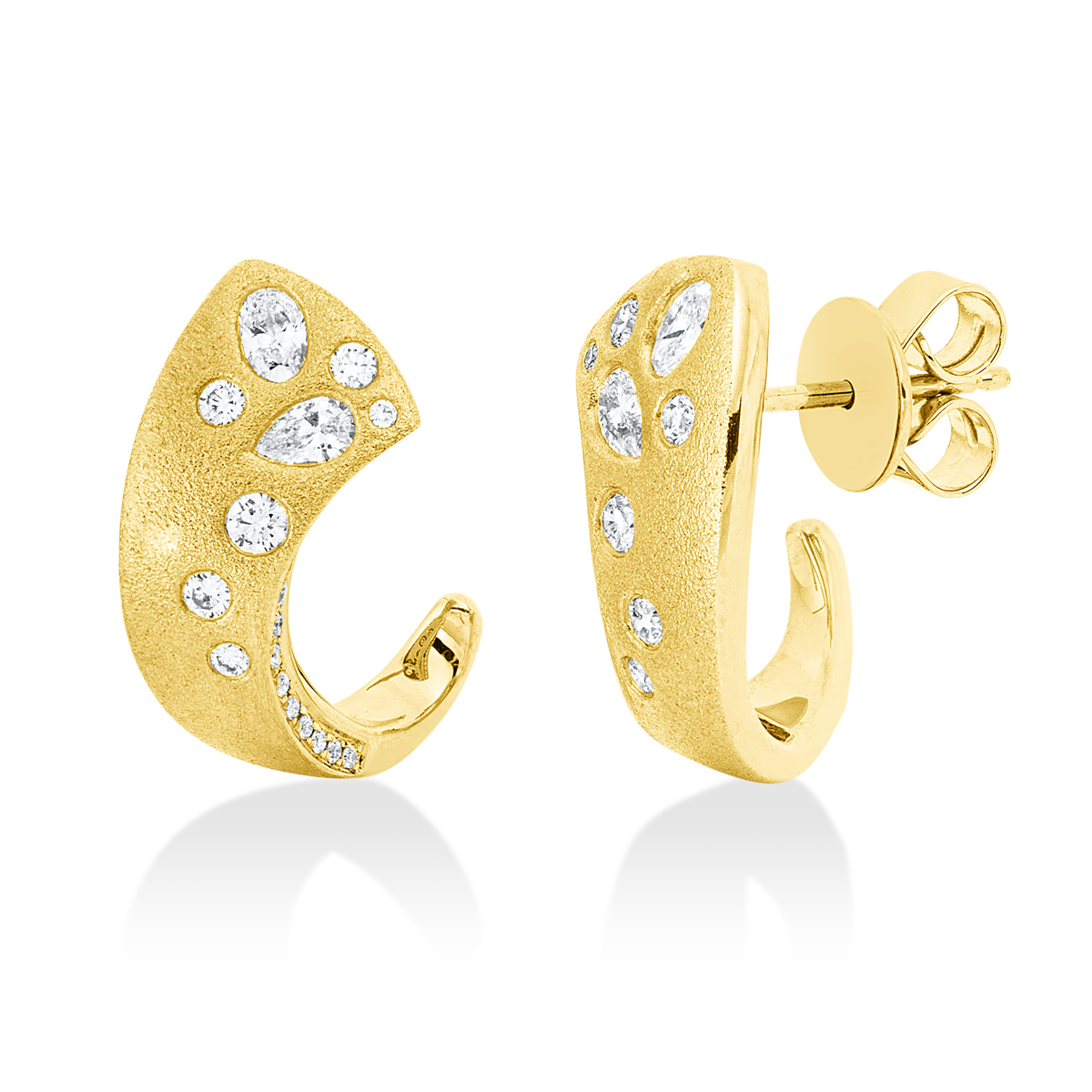 Ohrstecker 18 kt GG, mattiert