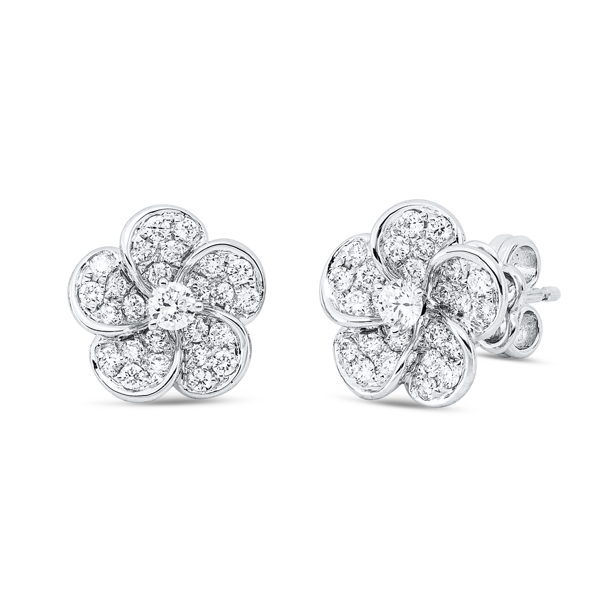 Pavé Ohrstecker  18kt Weißgold mit 0,58ct Diamanten