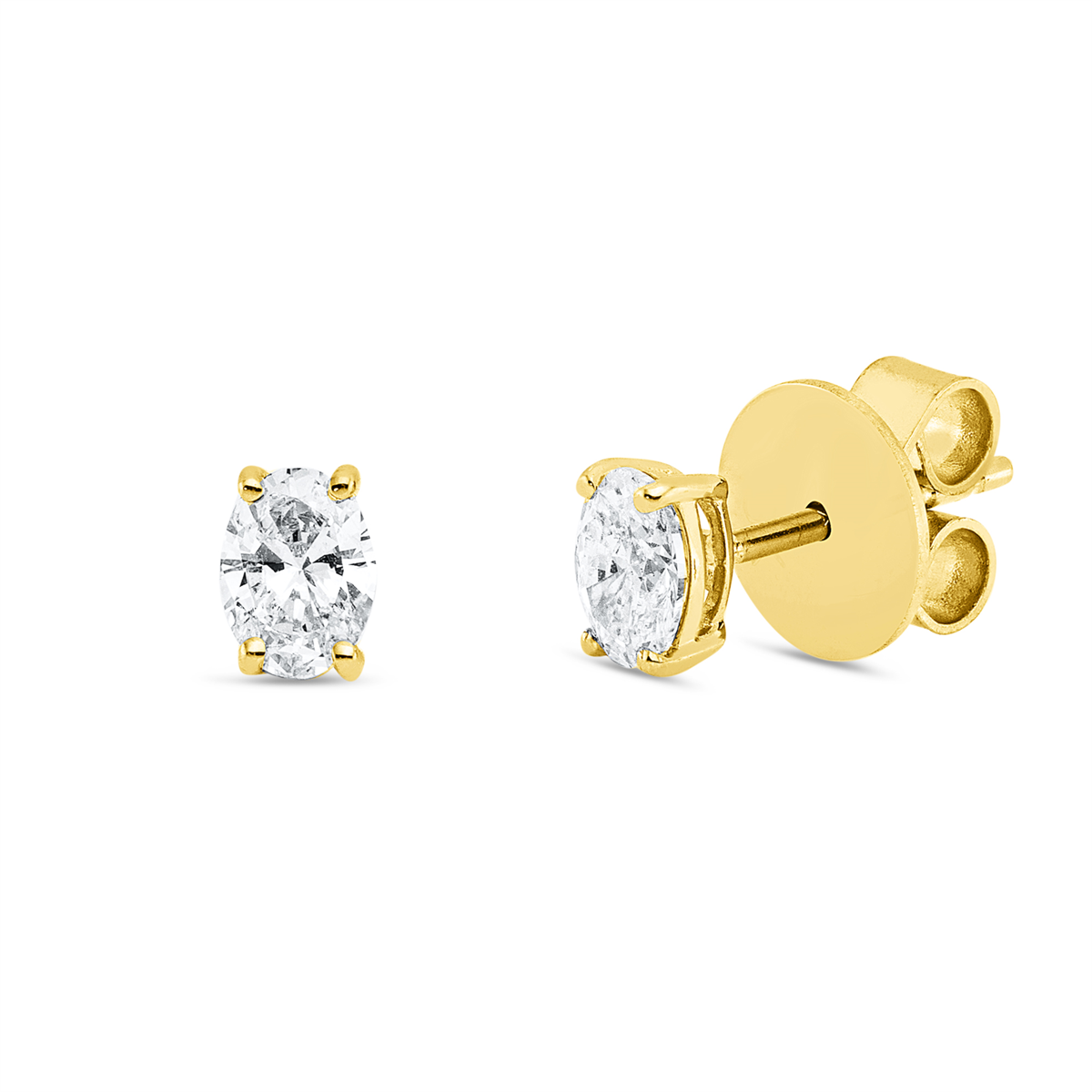 Solitaire Ohrstecker 4er-Krappe 18kt Gelbgold mit 0,55ct Diamanten