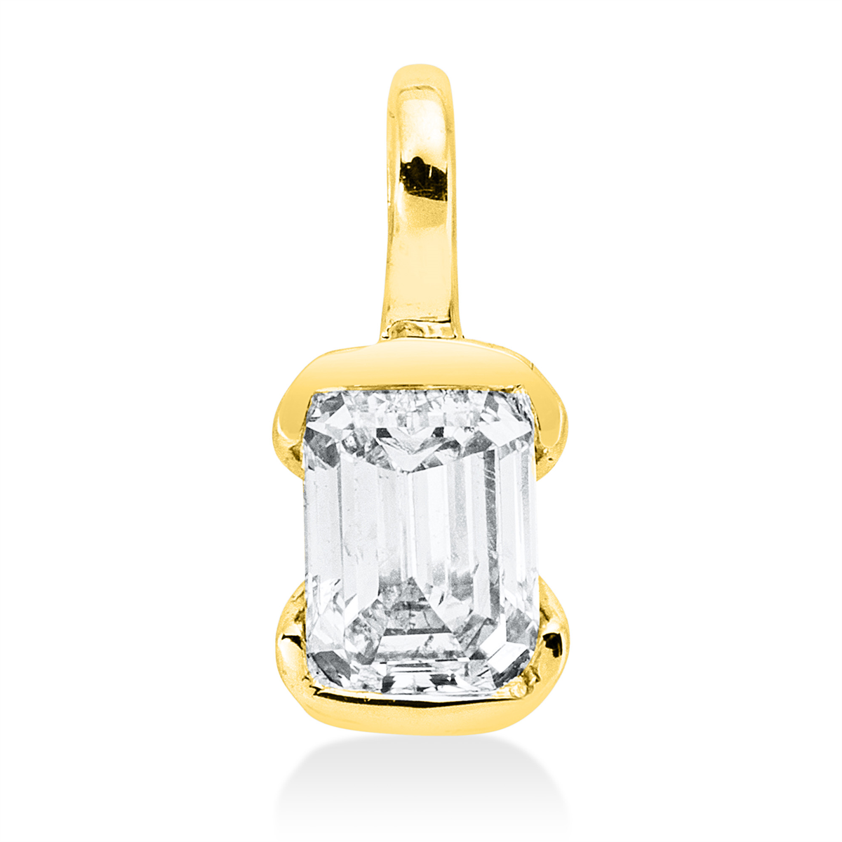 Solitaire Anhänger  18kt Gelbgold mit Öse mit 0,16ct Diamanten