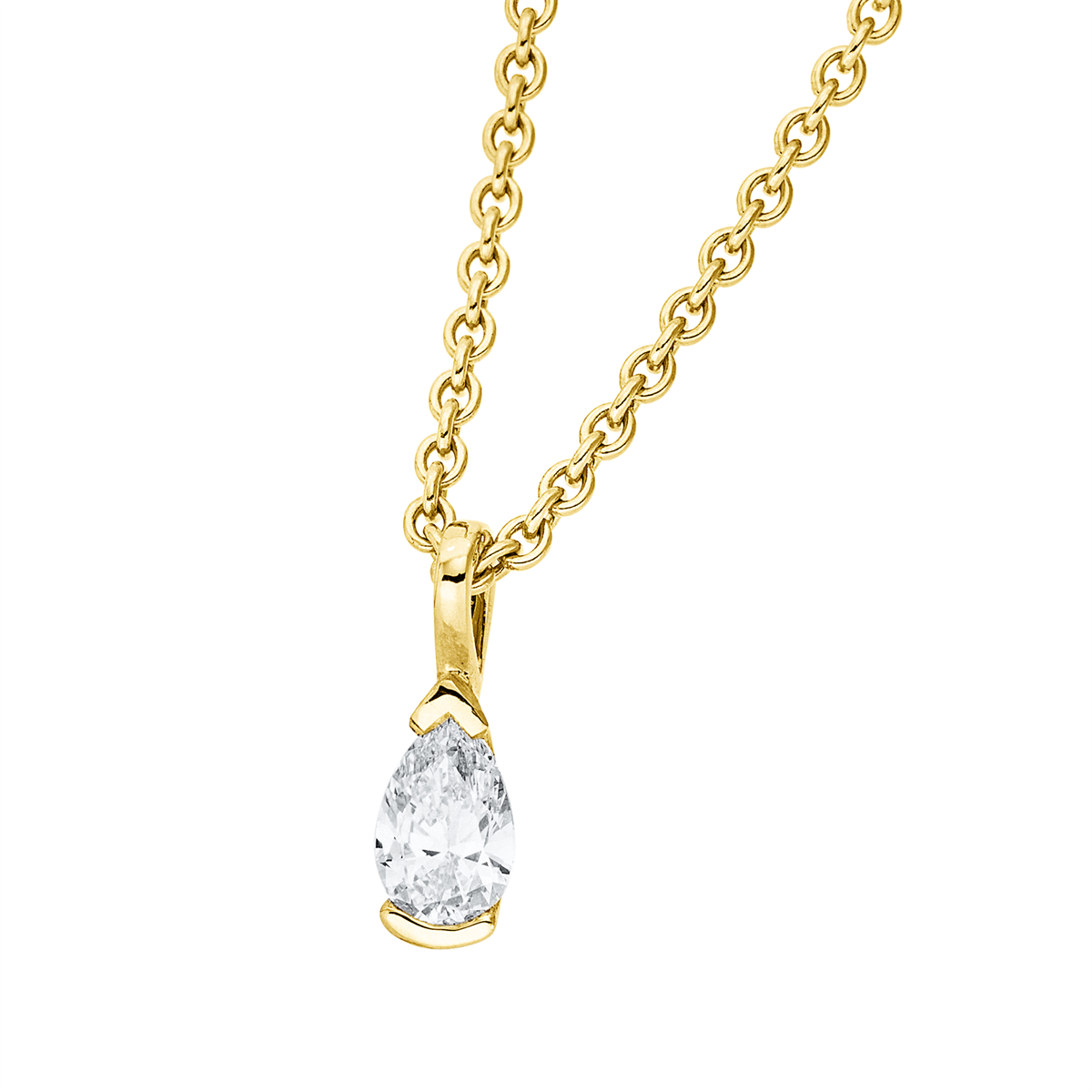 Solitaire Anhänger  18kt Gelbgold mit Öse mit 0,15ct Diamanten