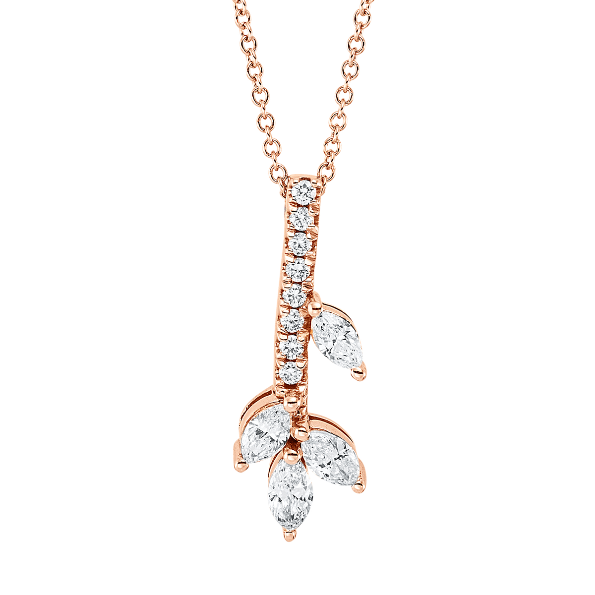 Collier 18 kt RG, mit ZÖ 40 cm