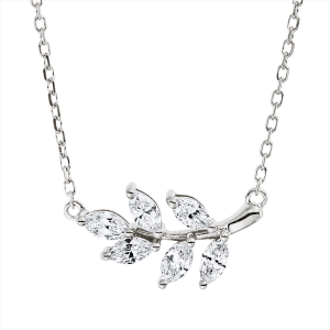 Collier 18 kt WG, mit ZÖ 40 cm