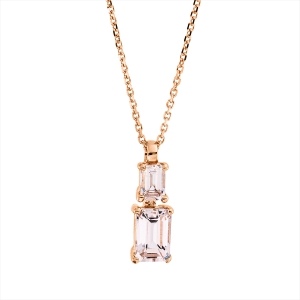 Collier 4er-Krappe 18 kt RG, mit ZÖ 42 cm
