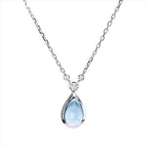 Collier Zarge 18 kt WG Tropfen, mit ZÖ 42 cm