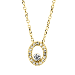 Collier 18 kt GG Oval, mit ZÖ 40 cm, 42cm