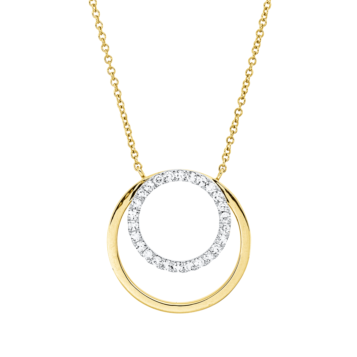 Collier 18 kt GG, Fassung rhodiniert