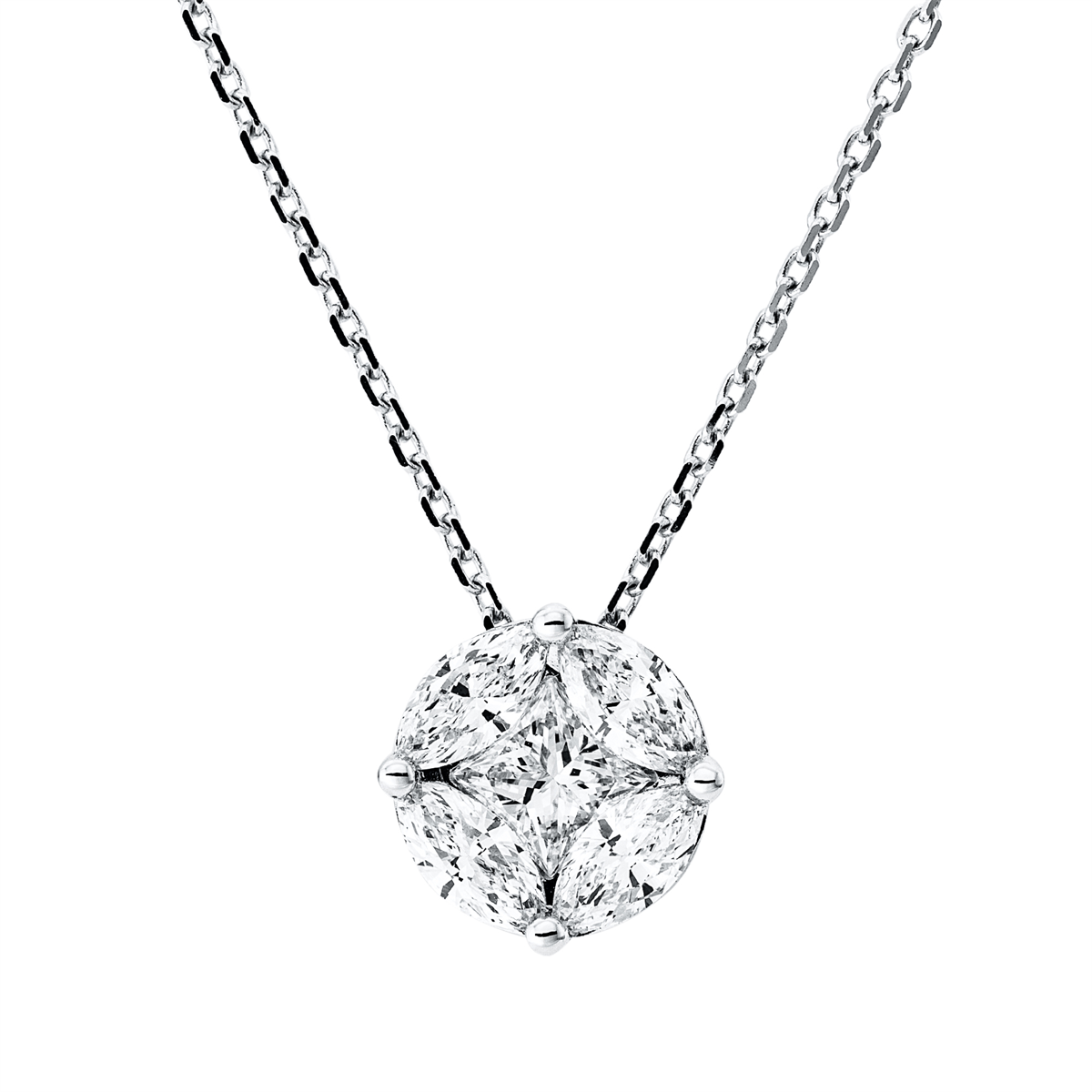 Collier 18 kt WG, mit ZÖ 40 cm
