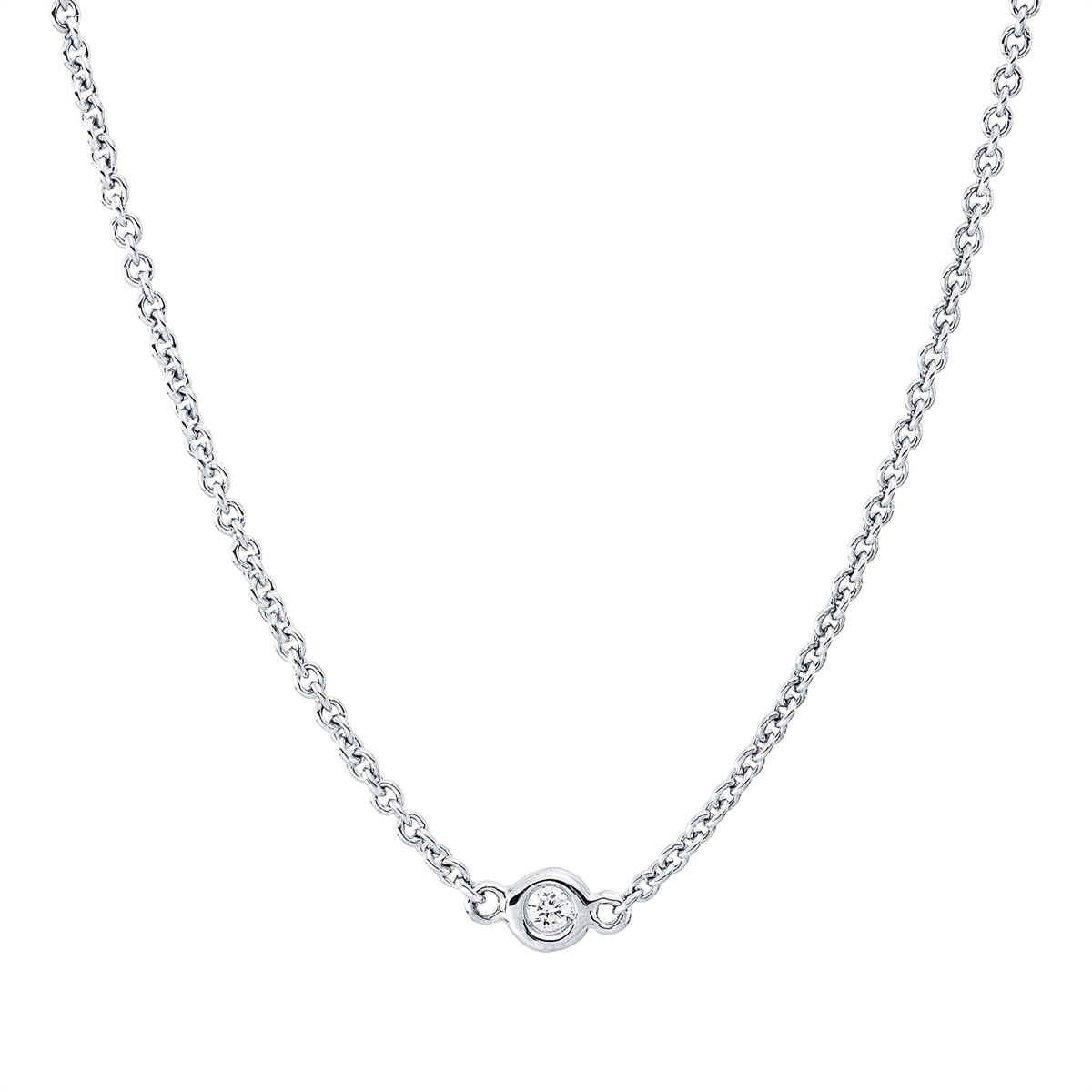 Collier Zarge 18 kt WG, mit ZÖ 40 cm + 42,5 cm